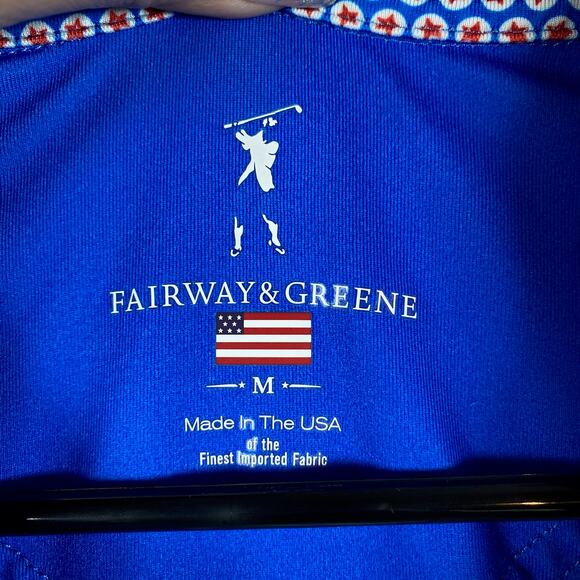 Fairway & Greene Mens Shirt Patriotic Star Golf Polo Short Sleeve Stretch Medium - Picture 7 of 13
